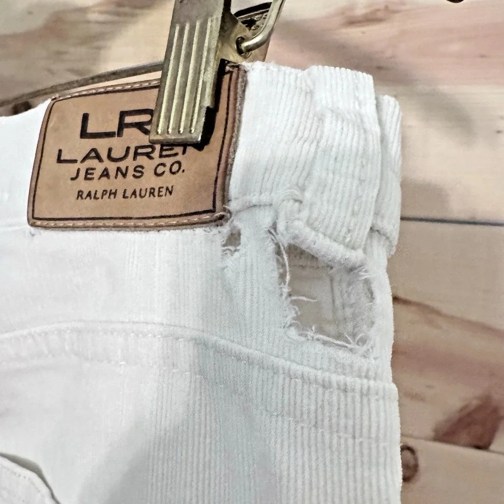 Lauren‎ Jeans Co Ralph Lauren Womens Size 8 White Corduroy Bootcut Pants